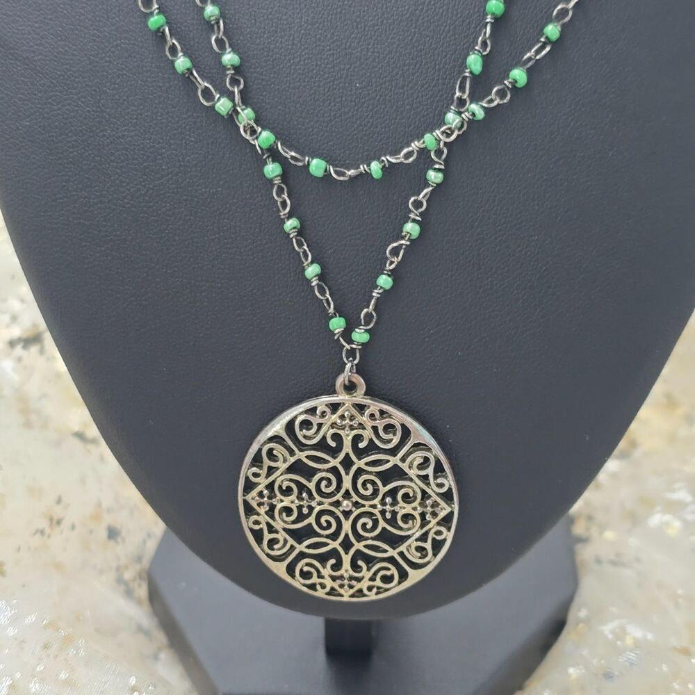 Handmade gunmetal tone bead and